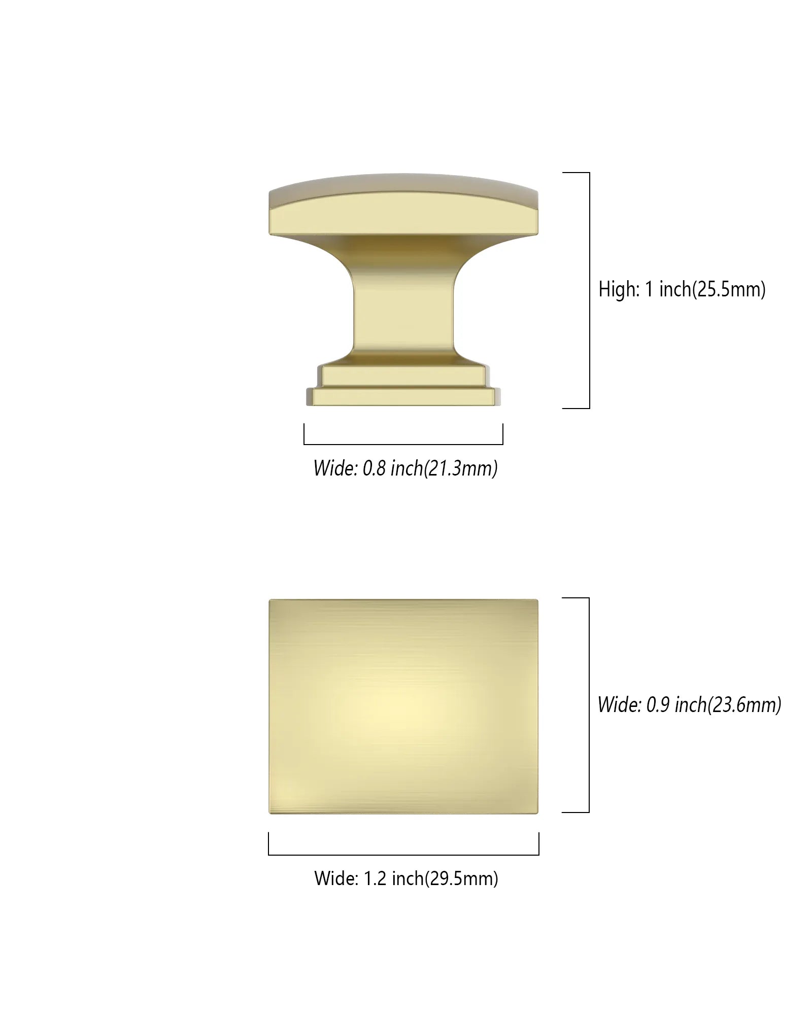 DESIGN2828 Solid Cabinet Knobs – Square Single Hole Knobs for Drawers & Cabinets