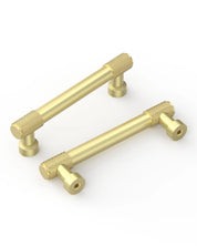 DESIGN4518 Solid Cabinet Pulls – Knurled Brushed Brass Handles for Drawers & Cabinets