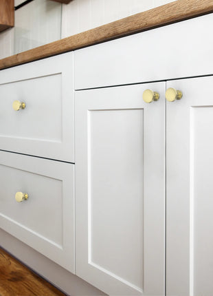DESIGN2028 Brushed Brass Solid Knobs