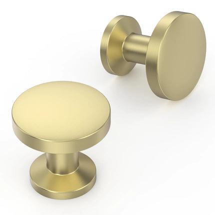 DESIGN2028 Brushed Brass Solid Knobs