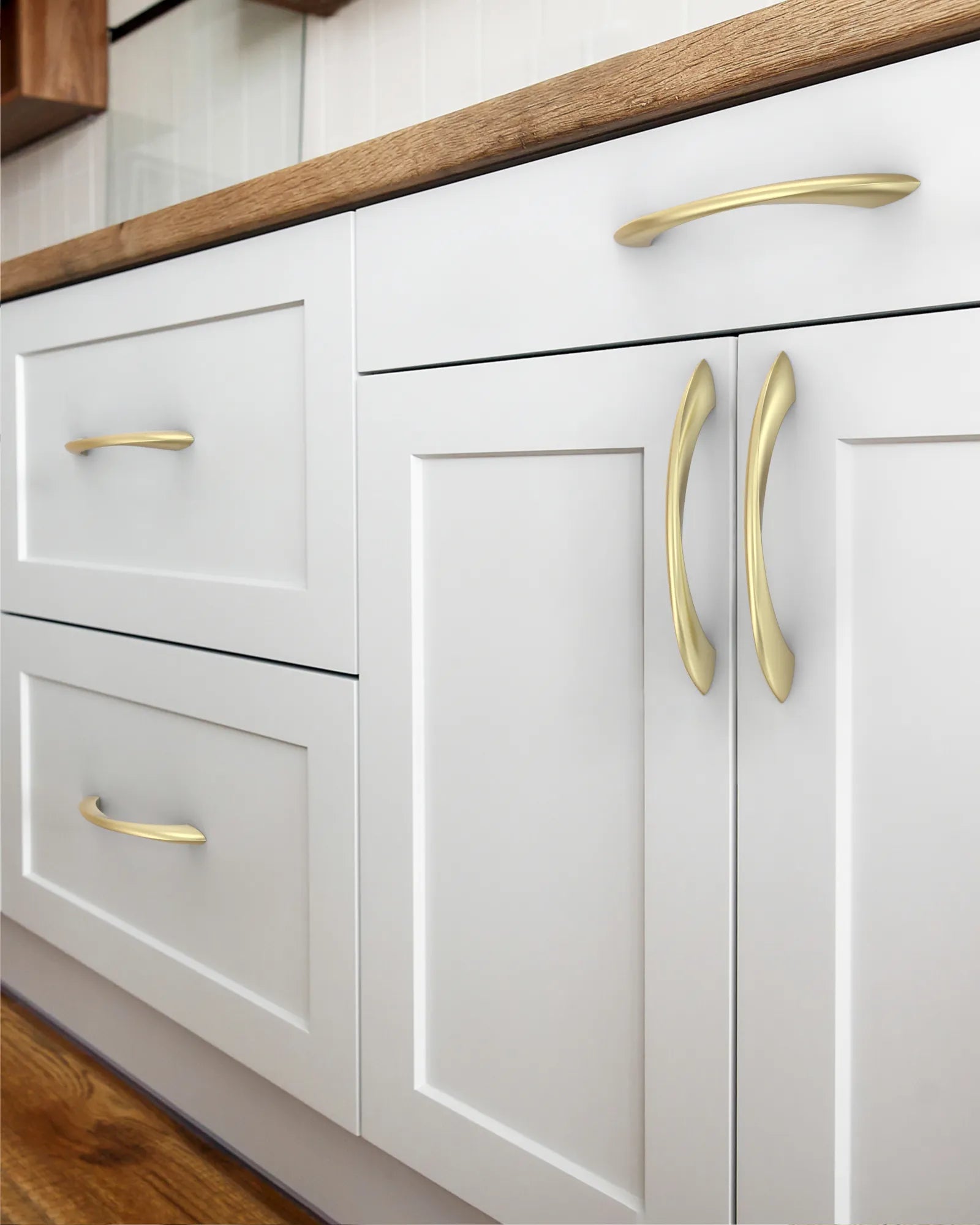 DESIGN2554 Solid Cabinet Pulls – Twisted Bar & Arched Bow Handles for Cabinets & Drawers
