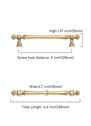 DESIGN3768 Brushed Brass Solid Cabinet Pulls