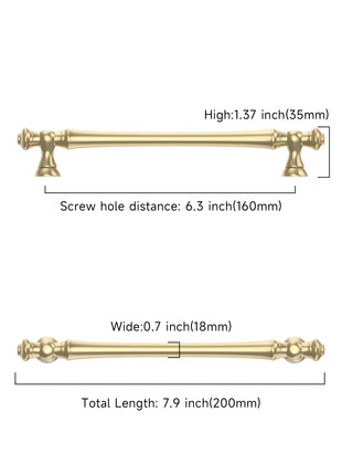 DESIGN3768 Brushed Brass Solid Cabinet Pulls