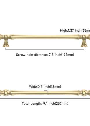 DESIGN3768 Brushed Brass Solid Cabinet Pulls