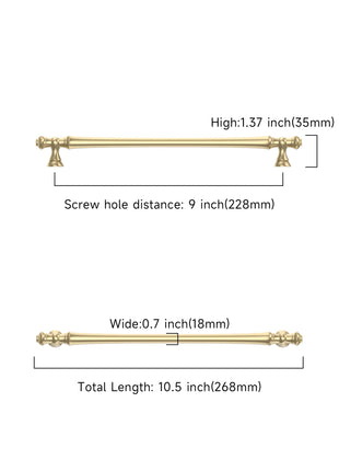 DESIGN3768 Brushed Brass Solid Cabinet Pulls