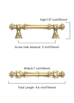 DESIGN3768 Brushed Brass Solid Cabinet Pulls