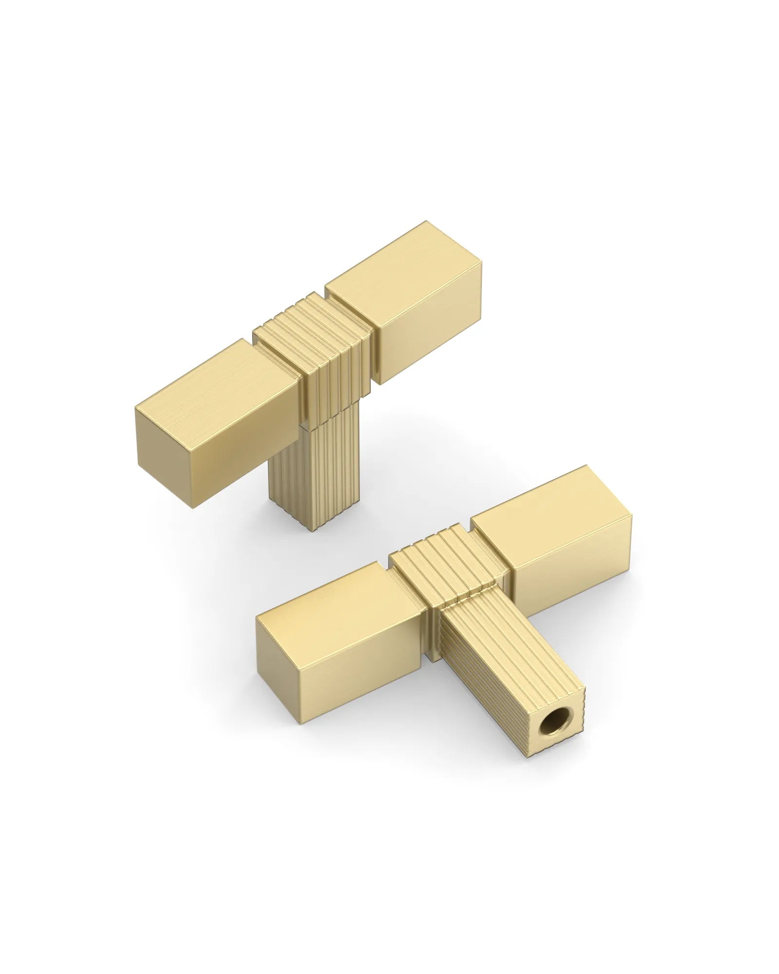 DESIGN3909 Solid Cabinet Knobs – Square Bar Hardware for Drawers, Cupboards & Closets