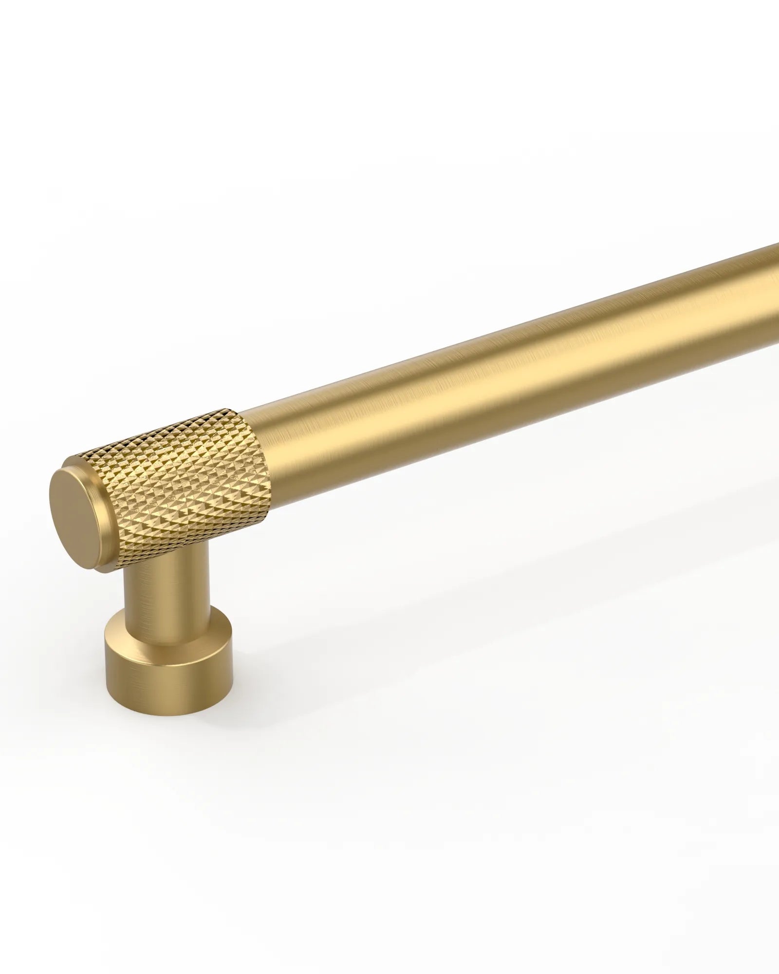 DESIGN4518 Solid Cabinet Pulls – Knurled Brushed Brass Handles for Drawers & Cabinets
