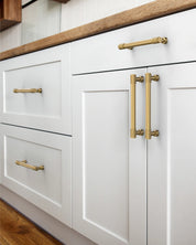 DESIGN4518 Solid Cabinet Pulls – Knurled Brushed Brass Handles for Drawers & Cabinets