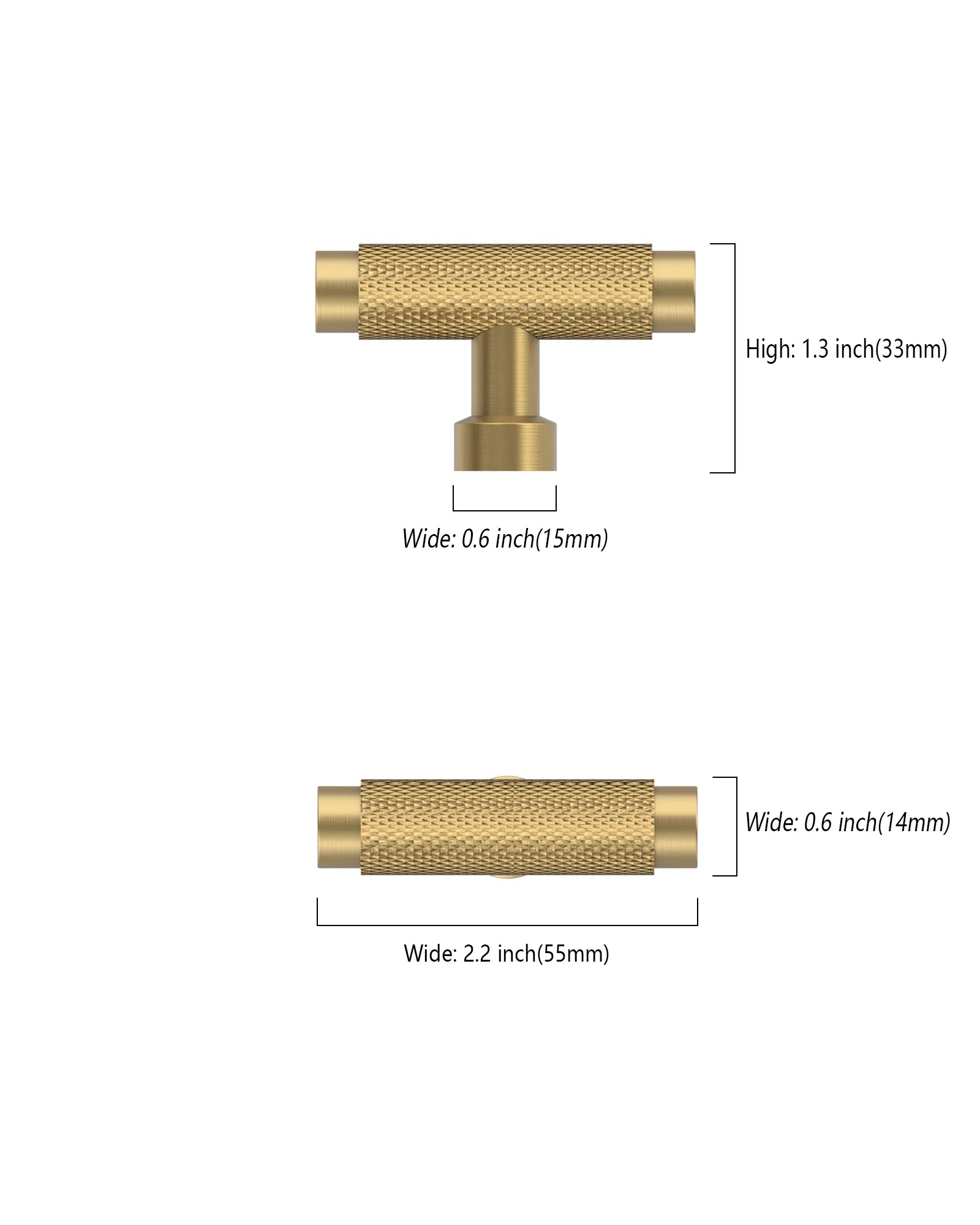 DESIGN4518 Solid Cabinet Knobs – Modern Brushed Gold Hardware for Cabinets, Drawers & Closets