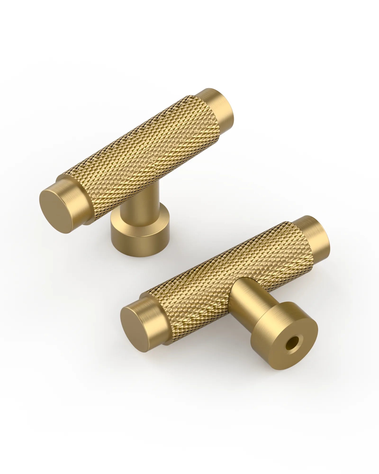 DESIGN4518 Solid Cabinet Knobs – Modern Brushed Gold Hardware for Cabinets, Drawers & Closets