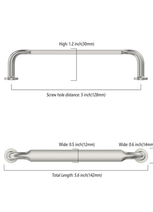 DESIGN2028 Brushed Satin Nickel Solid Handles