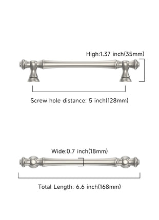 DESIGN3768 Brushed Satin Nickel Solid Cabinet Pulls