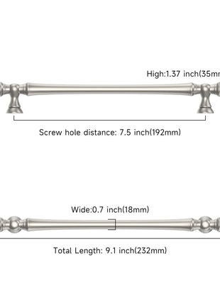 DESIGN3768 Brushed Satin Nickel Solid Cabinet Pulls