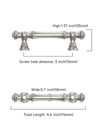DESIGN3768 Brushed Satin Nickel Solid Cabinet Pulls