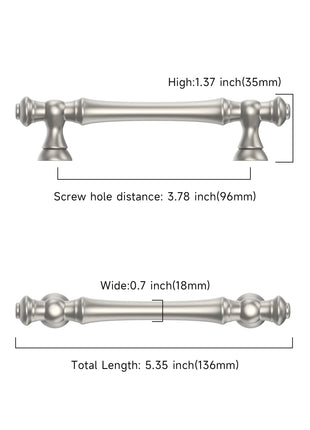 DESIGN3768 Brushed Satin Nickel Solid Cabinet Pulls