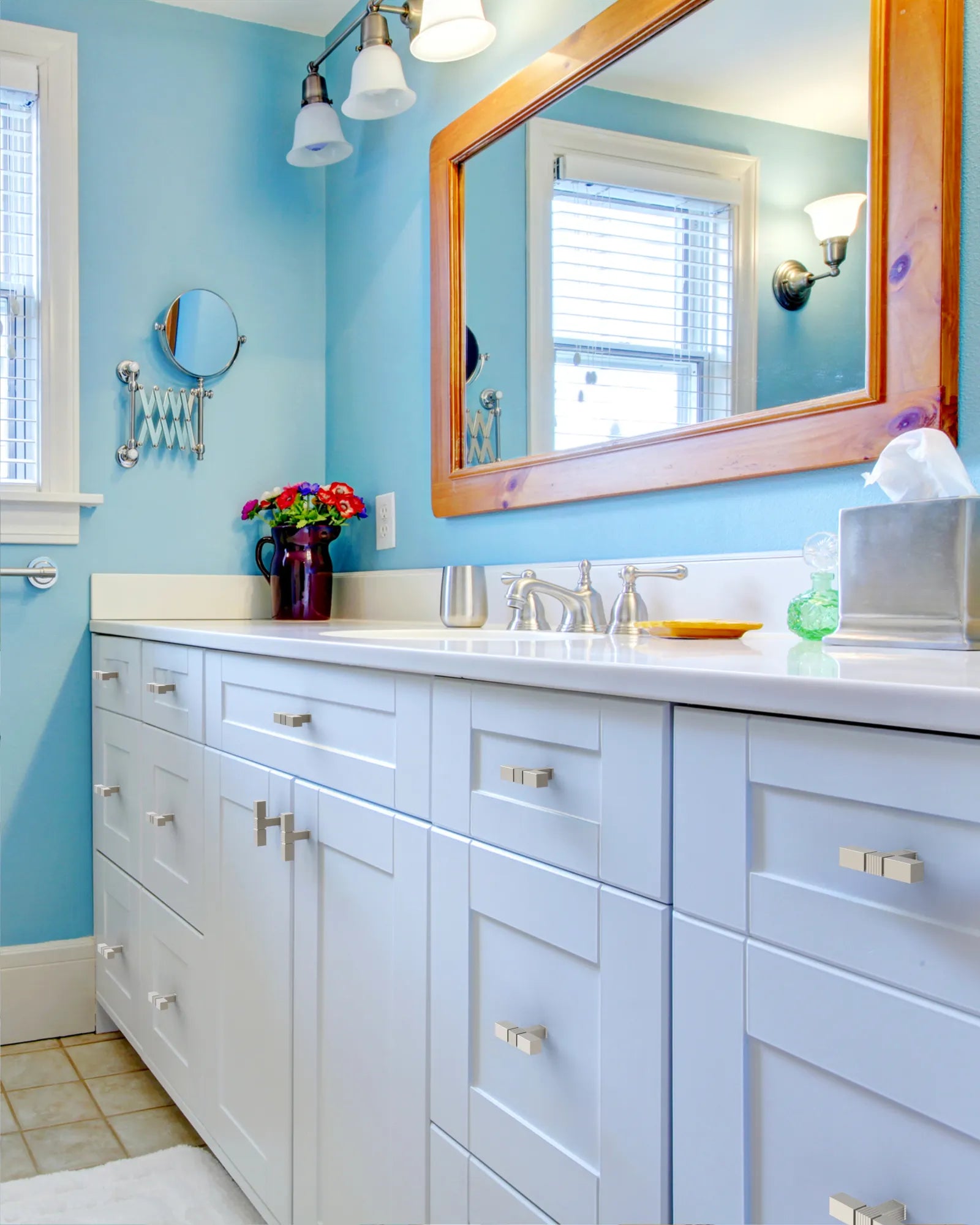 DESIGN3909 Solid Cabinet Knobs – Square Bar Hardware for Drawers, Cupboards & Closets