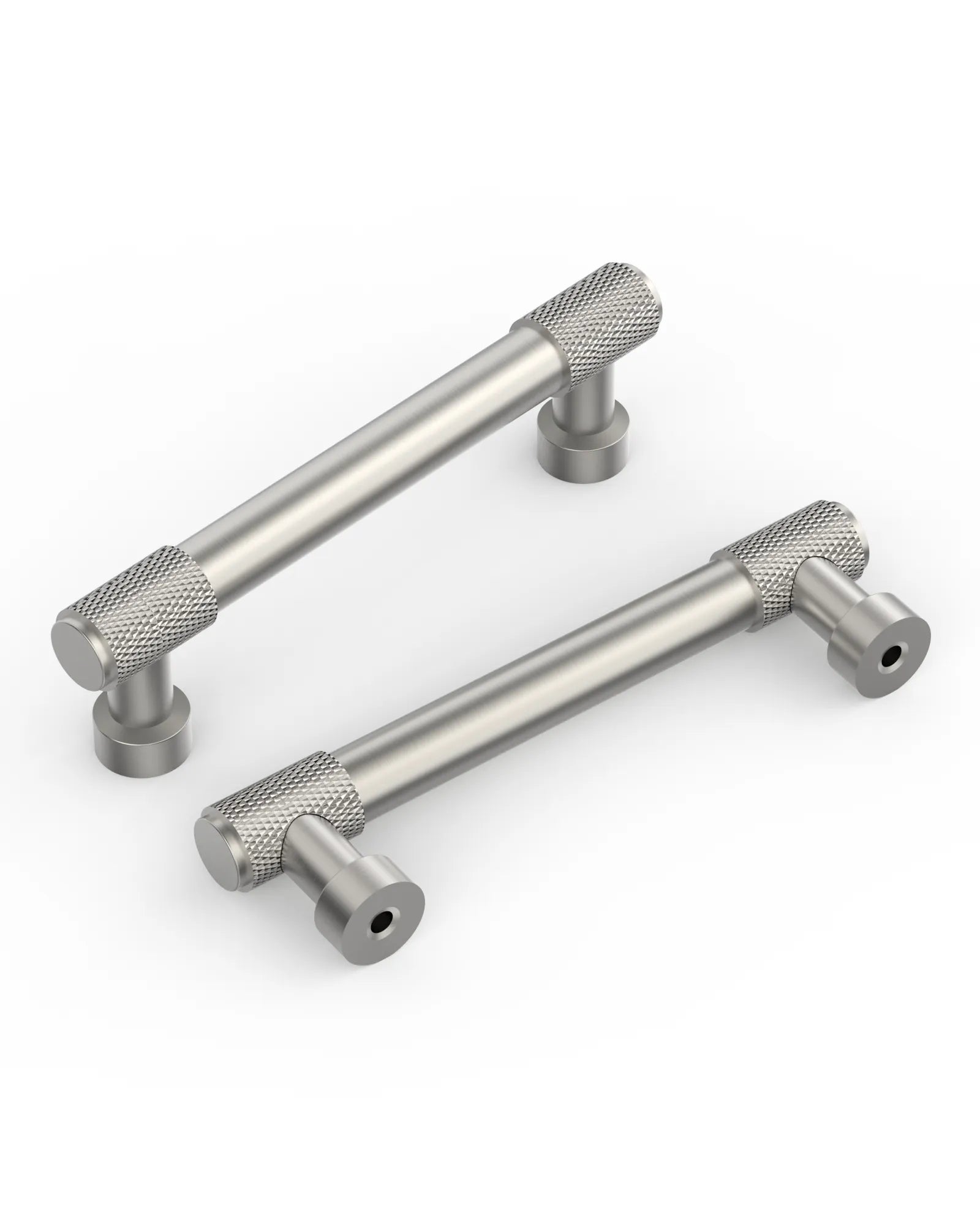 DESIGN4518 Solid Cabinet Pulls – Knurled Brushed Brass Handles for Drawers & Cabinets