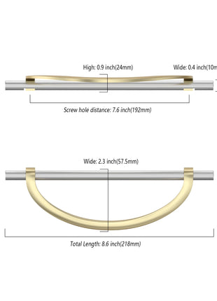 DESIGN3955 Brushed Satin Nickel and Gold Cabinet Pulls