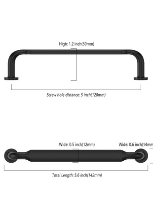 DESIGN2028 Matte Black Solid Handles