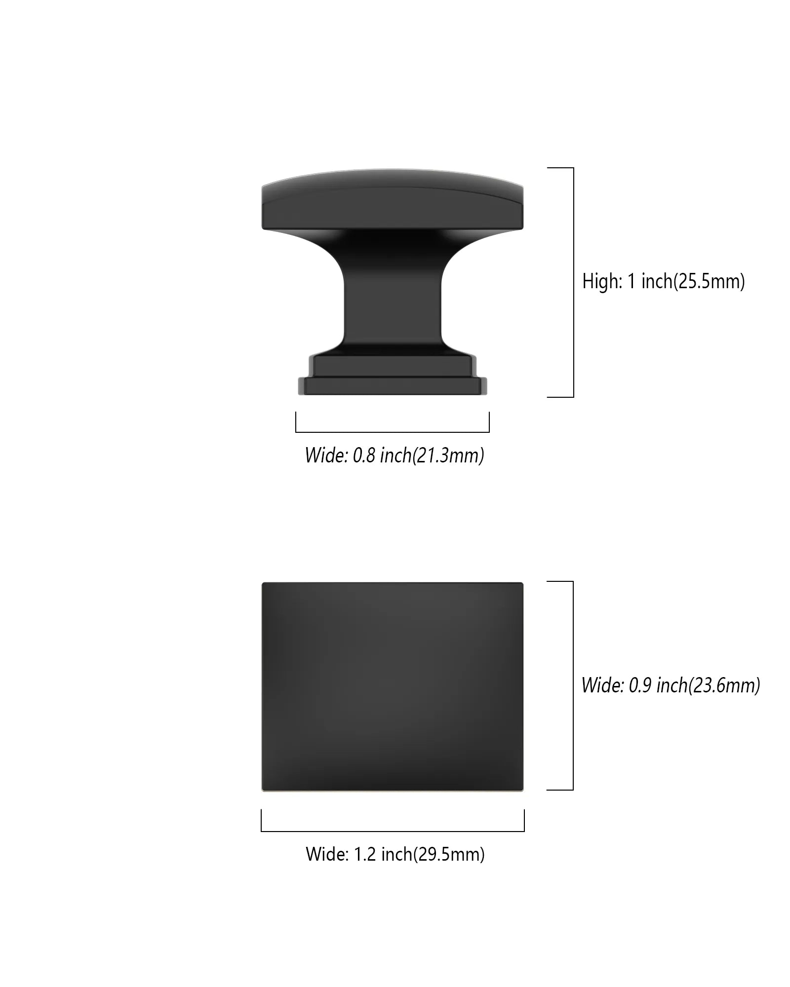 DESIGN2828 Solid Cabinet Knobs – Square Single Hole Knobs for Drawers & Cabinets