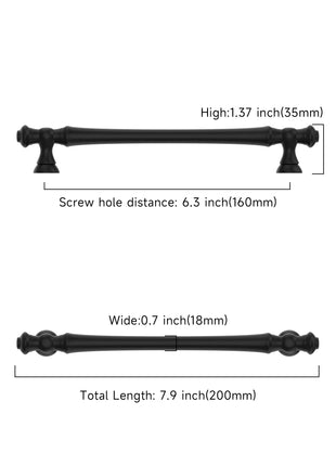 DESIGN3768 Matte Black Solid Cabinet Pulls