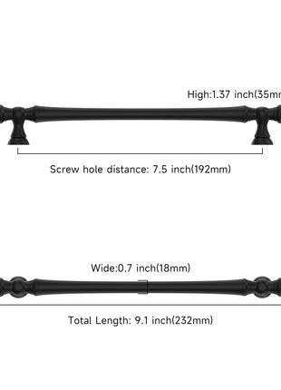 DESIGN3768 Matte Black Solid Cabinet Pulls