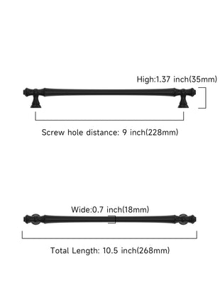 DESIGN3768 Matte Black Solid Cabinet Pulls