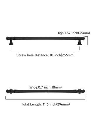 DESIGN3768 Matte Black Solid Cabinet Pulls