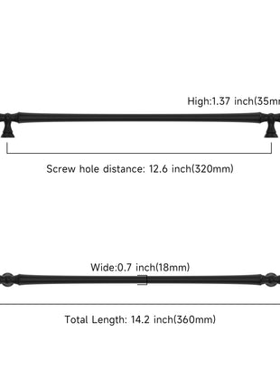 DESIGN3768 Matte Black Solid Cabinet Pulls