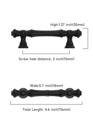 DESIGN3768 Matte Black Solid Cabinet Pulls