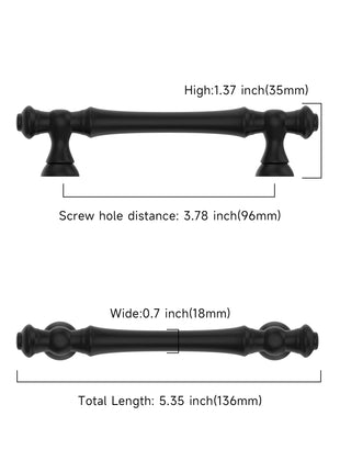 DESIGN3768 Matte Black Solid Cabinet Pulls