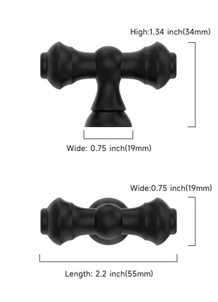 DESIGN3768 Matte Black Solid Knobs