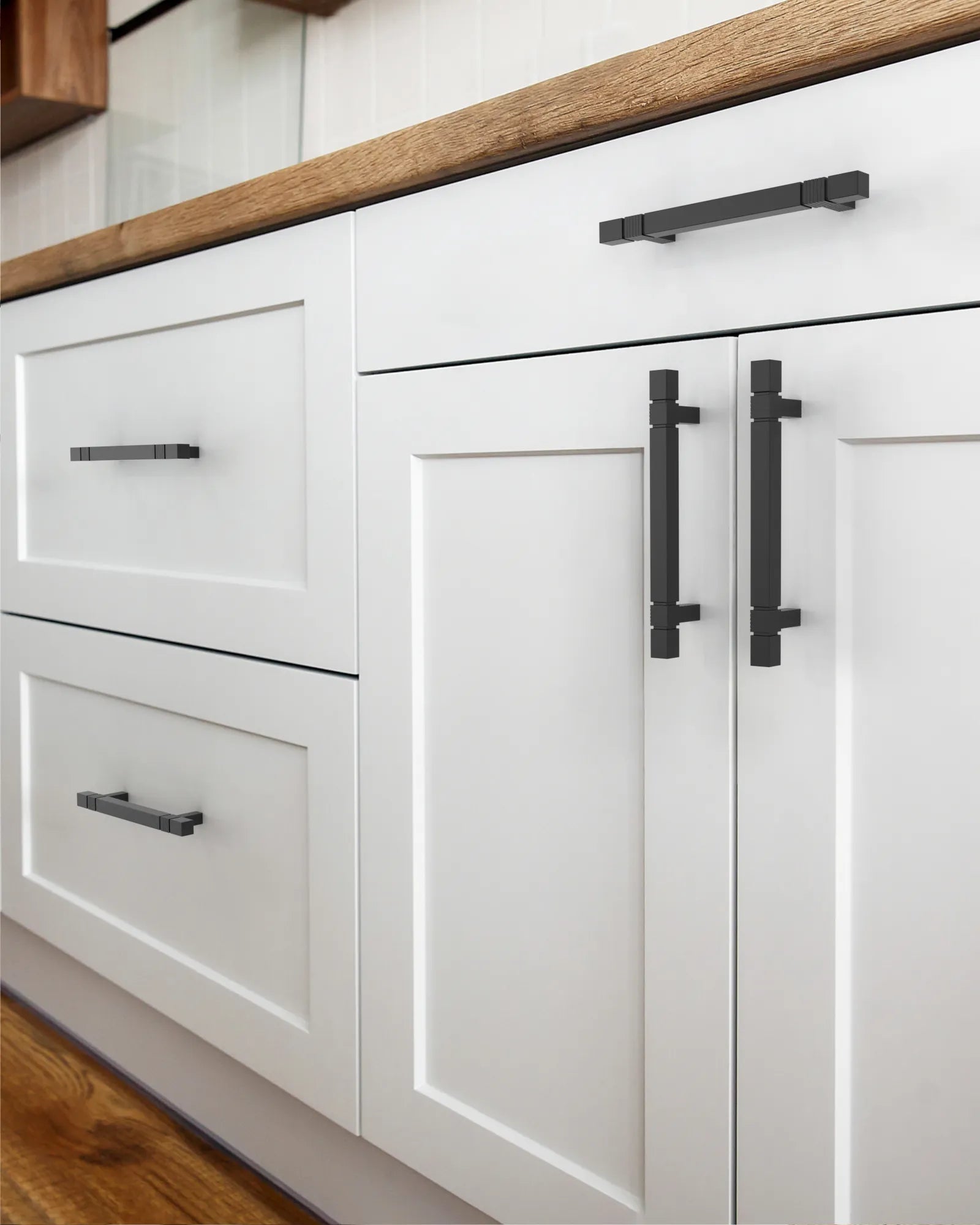 DESIGN3909 Solid Cabinet Pulls – Square Kitchen Handles for Cabinets & Drawers
