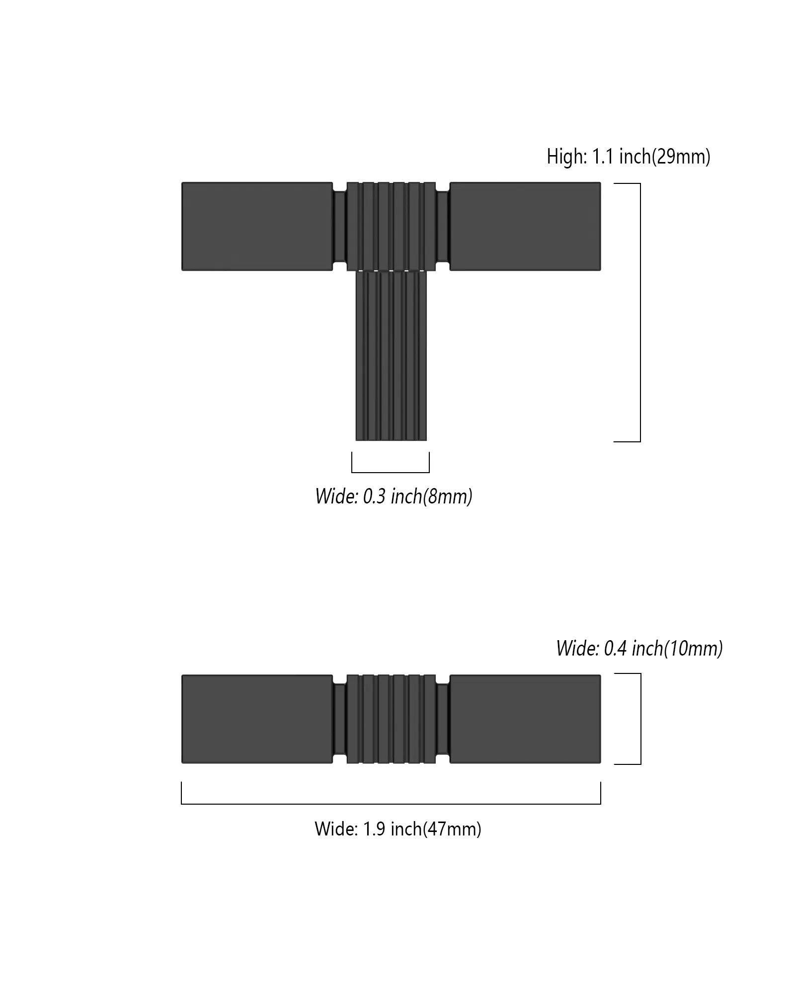 DESIGN3909 Solid Cabinet Knobs – Square Bar Hardware for Drawers, Cupboards & Closets