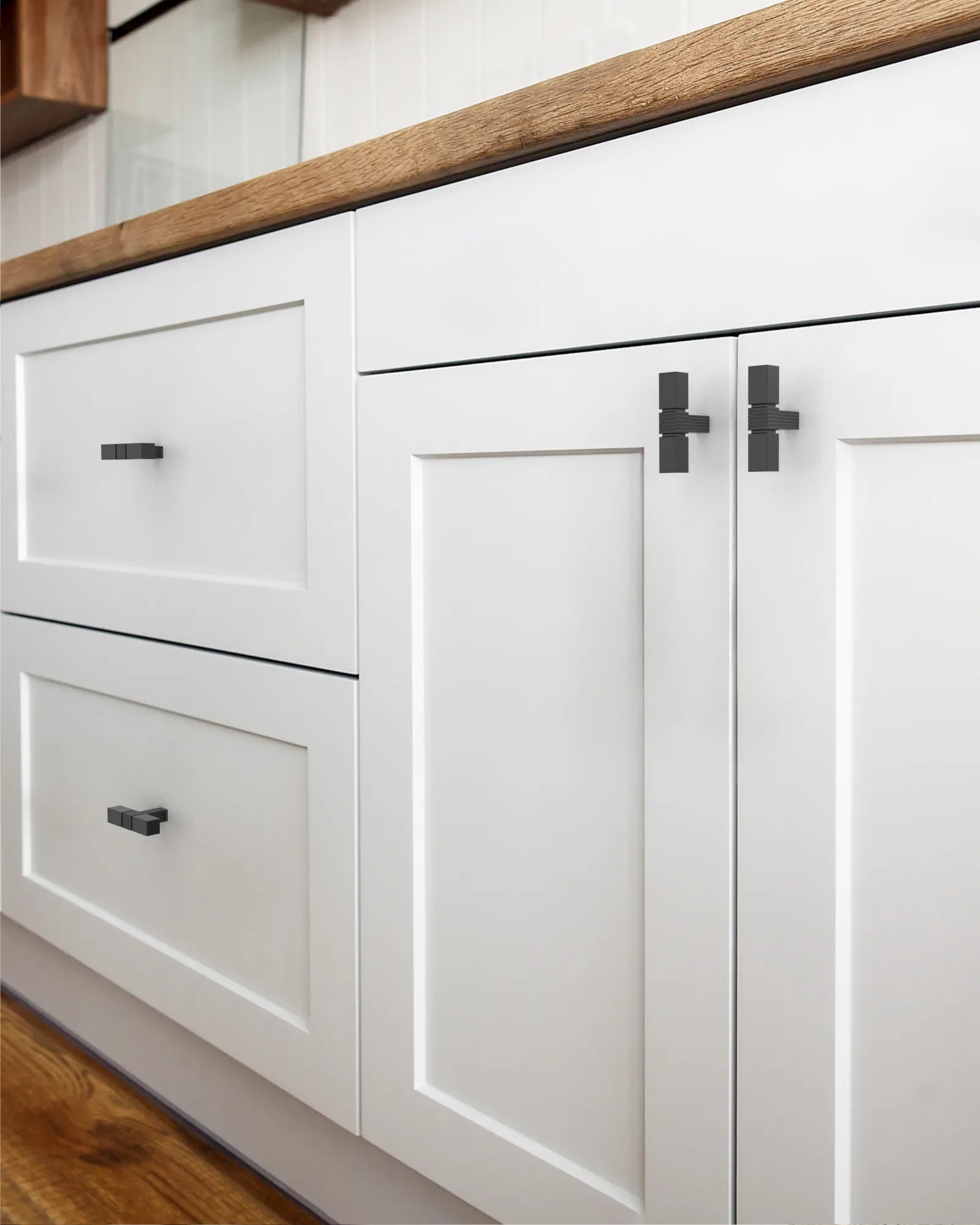 DESIGN3909 Solid Cabinet Knobs – Square Bar Hardware for Drawers, Cupboards & Closets