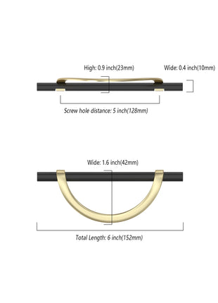 DESIGN3955 Black Brushed Gold Cabinet Pulls