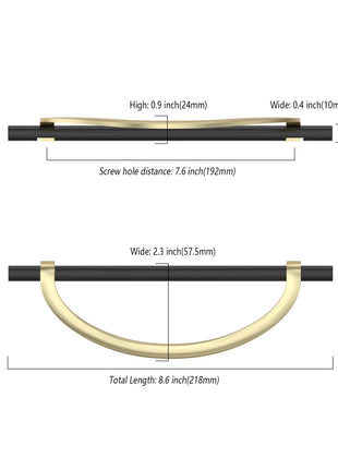 DESIGN3955 Black Brushed Gold Cabinet Pulls