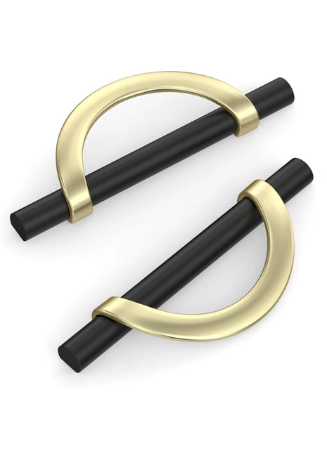 DESIGN3955 Black Brushed Gold Cabinet Pulls