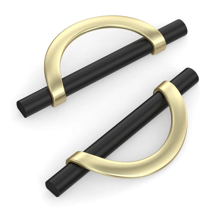 DESIGN3955 Champagne Bronze and Black Cabinet Pulls