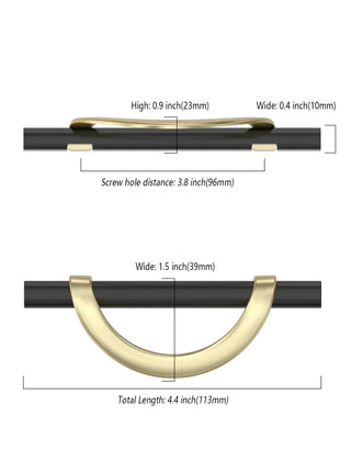 DESIGN3955 Black Brushed Gold Cabinet Pulls