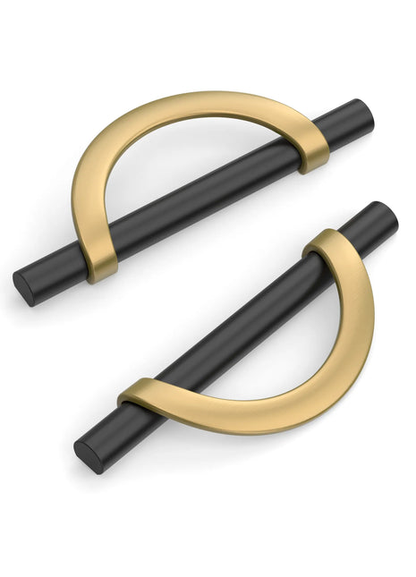 DESIGN3955 Champagne Bronze and Black Cabinet Pulls
