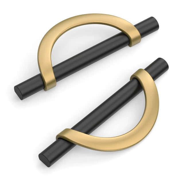 DESIGN3955 Champagne Bronze and Black Cabinet Pulls