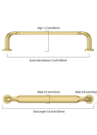 DESIGN2028 Brushed Gold Solid Handles