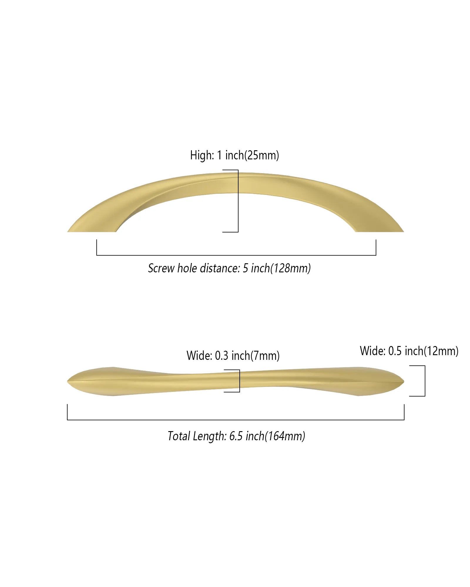 DESIGN2554 Solid Cabinet Pulls – Twisted Bar & Arched Bow Handles for Cabinets & Drawers