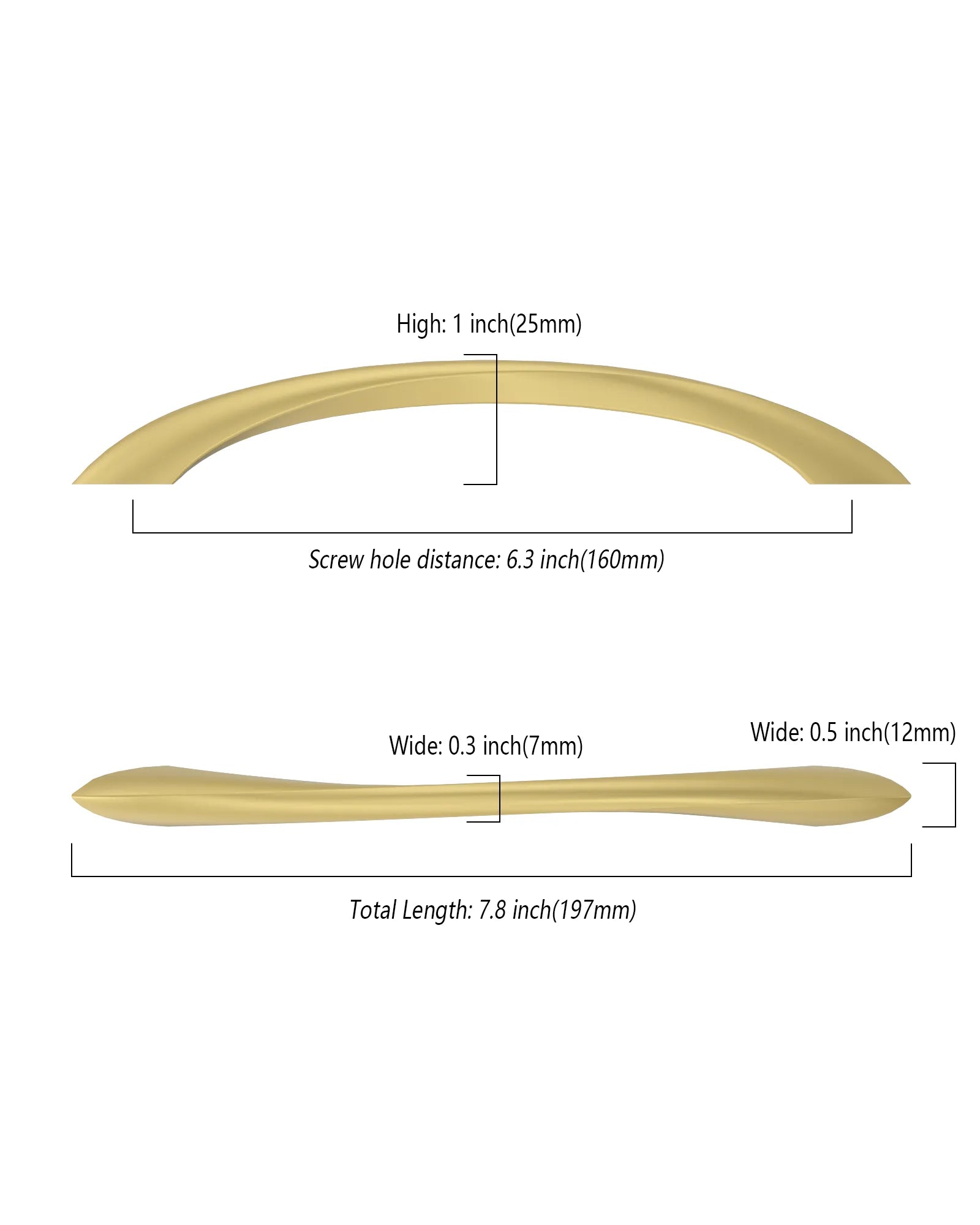 DESIGN2554 Solid Cabinet Pulls – Twisted Bar & Arched Bow Handles for Cabinets & Drawers