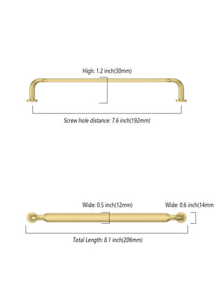 DESIGN2028 Brushed Gold Solid Handles