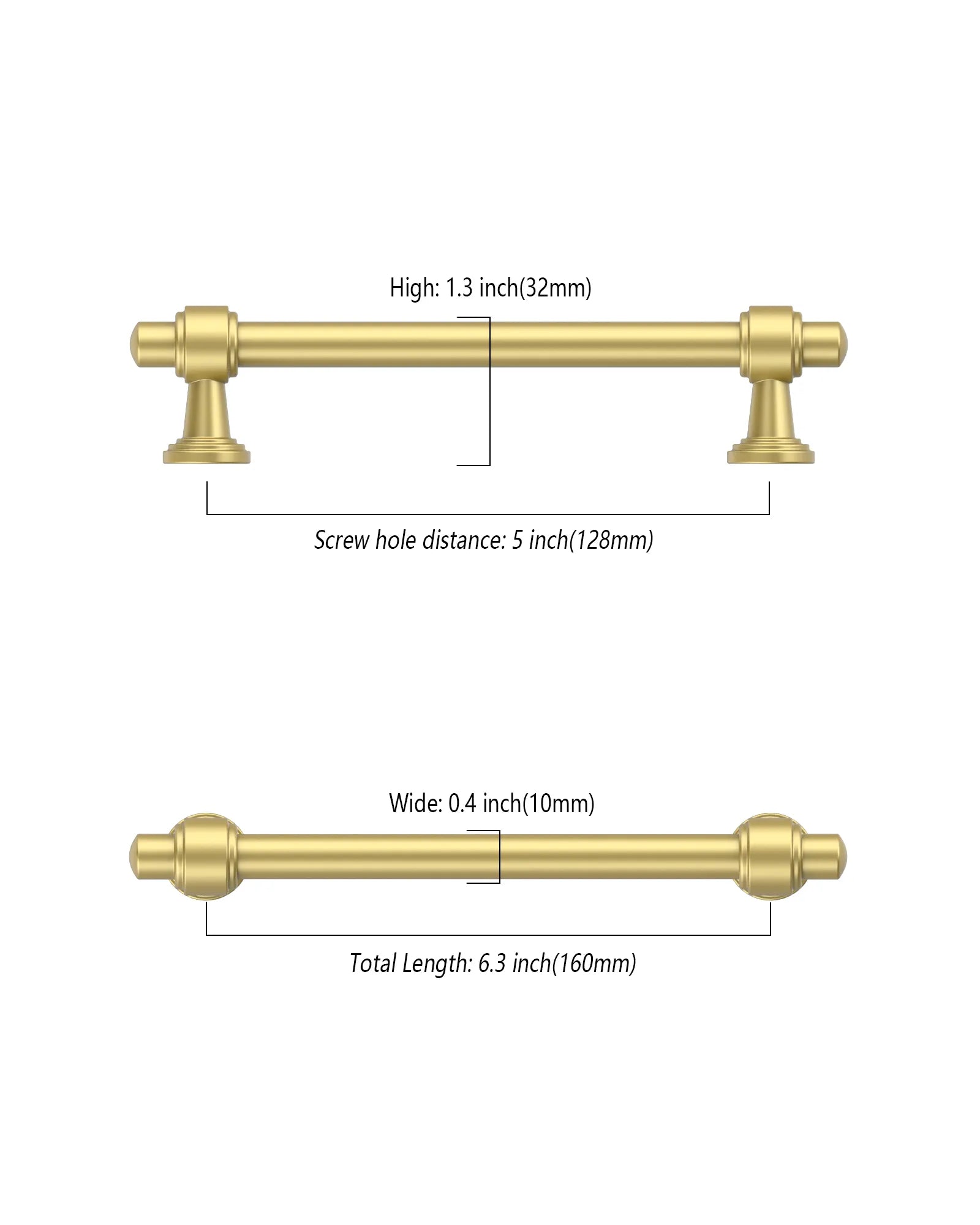 DESIGN2249 Solid Cabinet Handles – Modern Straight Bar Pulls for Cabinets, Drawers & Closets
