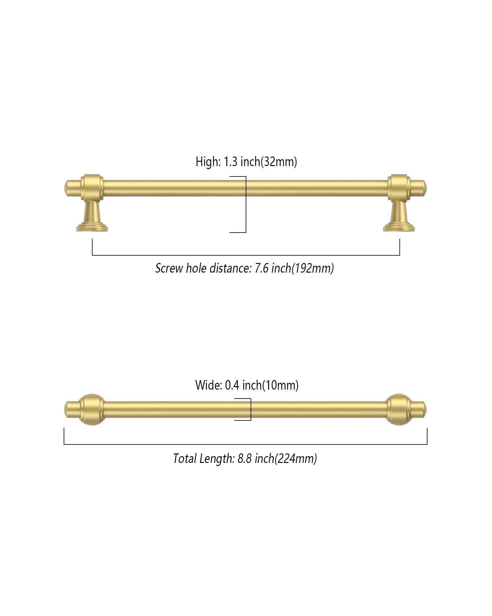 DESIGN2249 Solid Cabinet Handles – Modern Straight Bar Pulls for Cabinets, Drawers & Closets