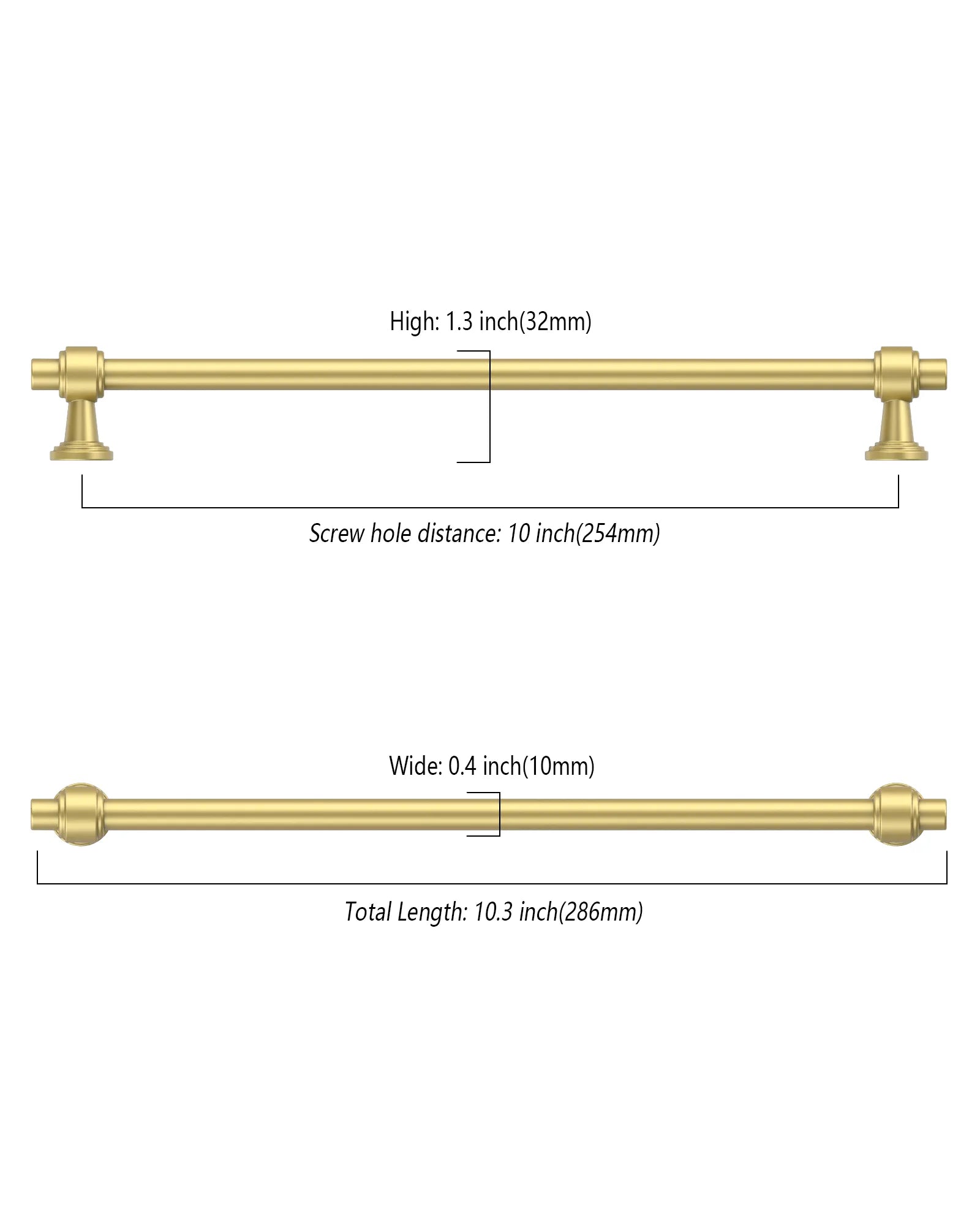 DESIGN2249 Solid Cabinet Handles – Modern Straight Bar Pulls for Cabinets, Drawers & Closets